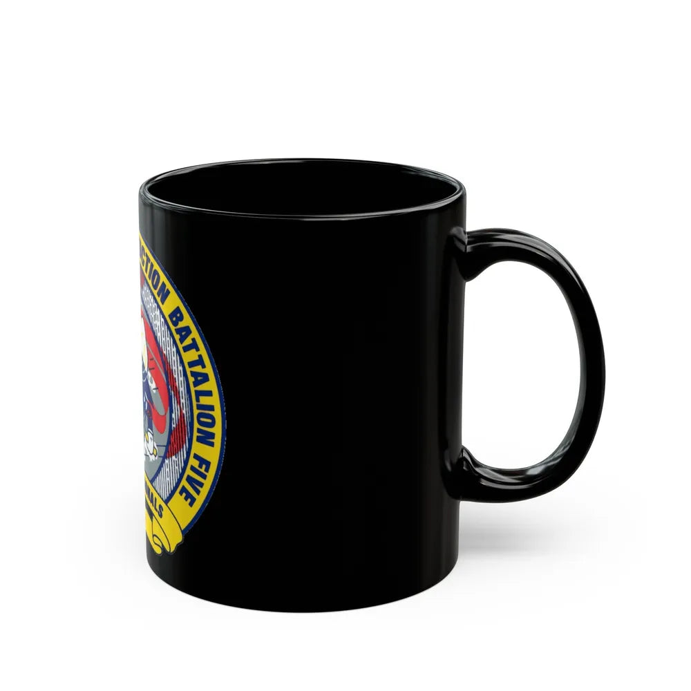 Mobile Construction Bn 5 NMCB 5 Seabee (U.S. Navy) Black Coffee Mug-Go Mug Yourself