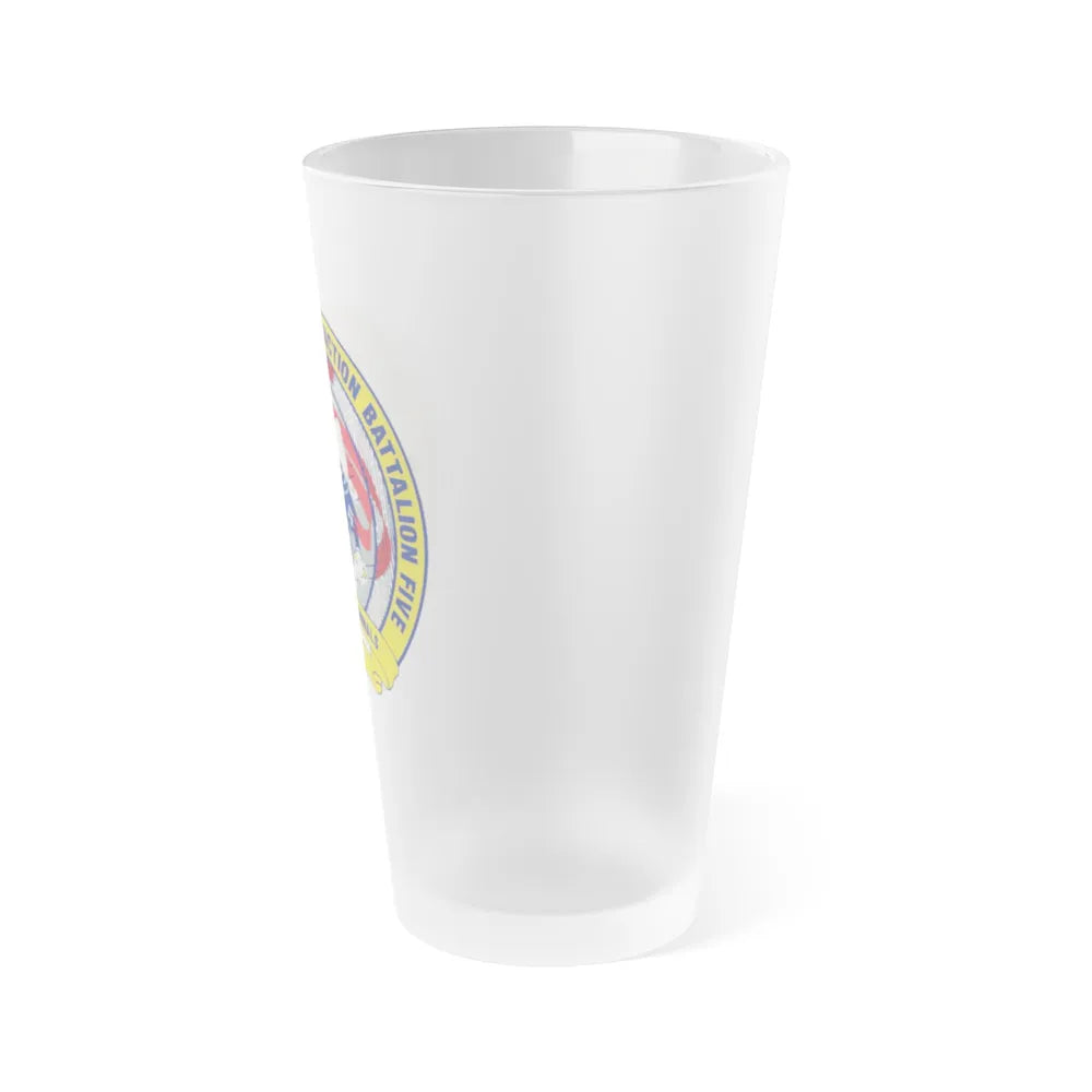 Mobile Construction Bn 5 NMCB 5 Seabee (U.S. Navy) Frosted Pint Glass 16oz-Go Mug Yourself