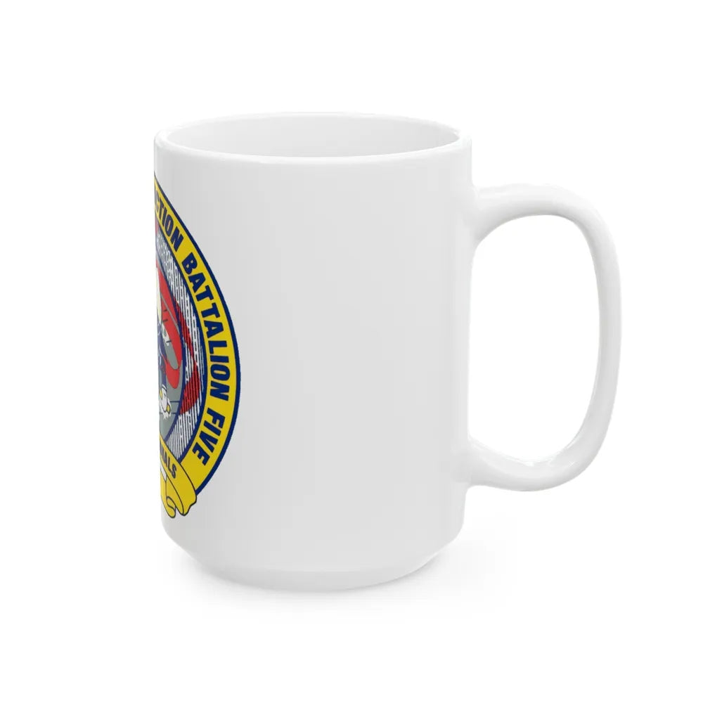 Mobile Construction Bn 5 NMCB 5 Seabee (U.S. Navy) White Coffee Mug-Go Mug Yourself