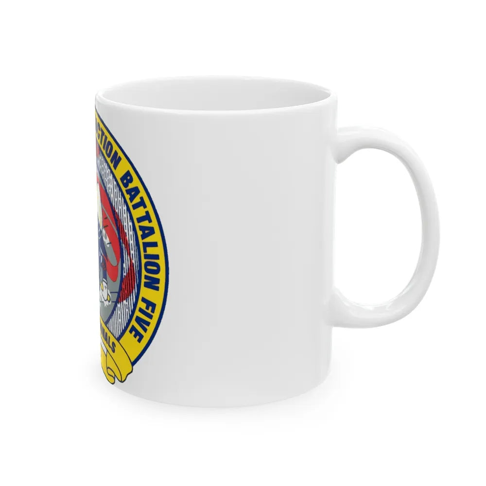 Mobile Construction Bn 5 NMCB 5 Seabee (U.S. Navy) White Coffee Mug-Go Mug Yourself