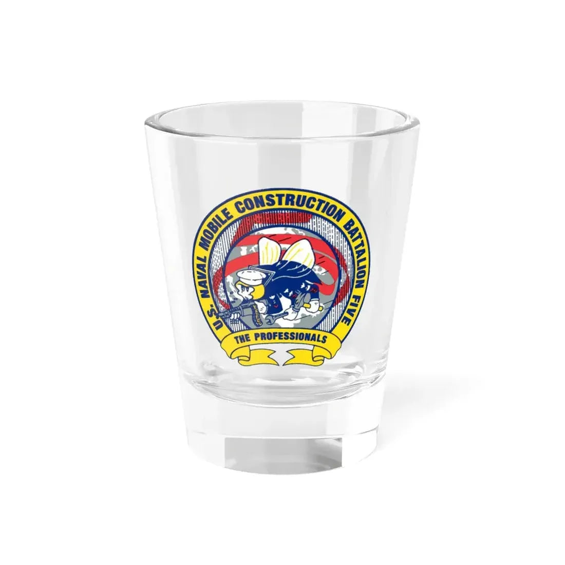 Mobile Construction Bn 5 NMCB 5 Seabee (U.S. Navy) Shot Glass 1.5oz 1.5oz - Go Mug Yourself