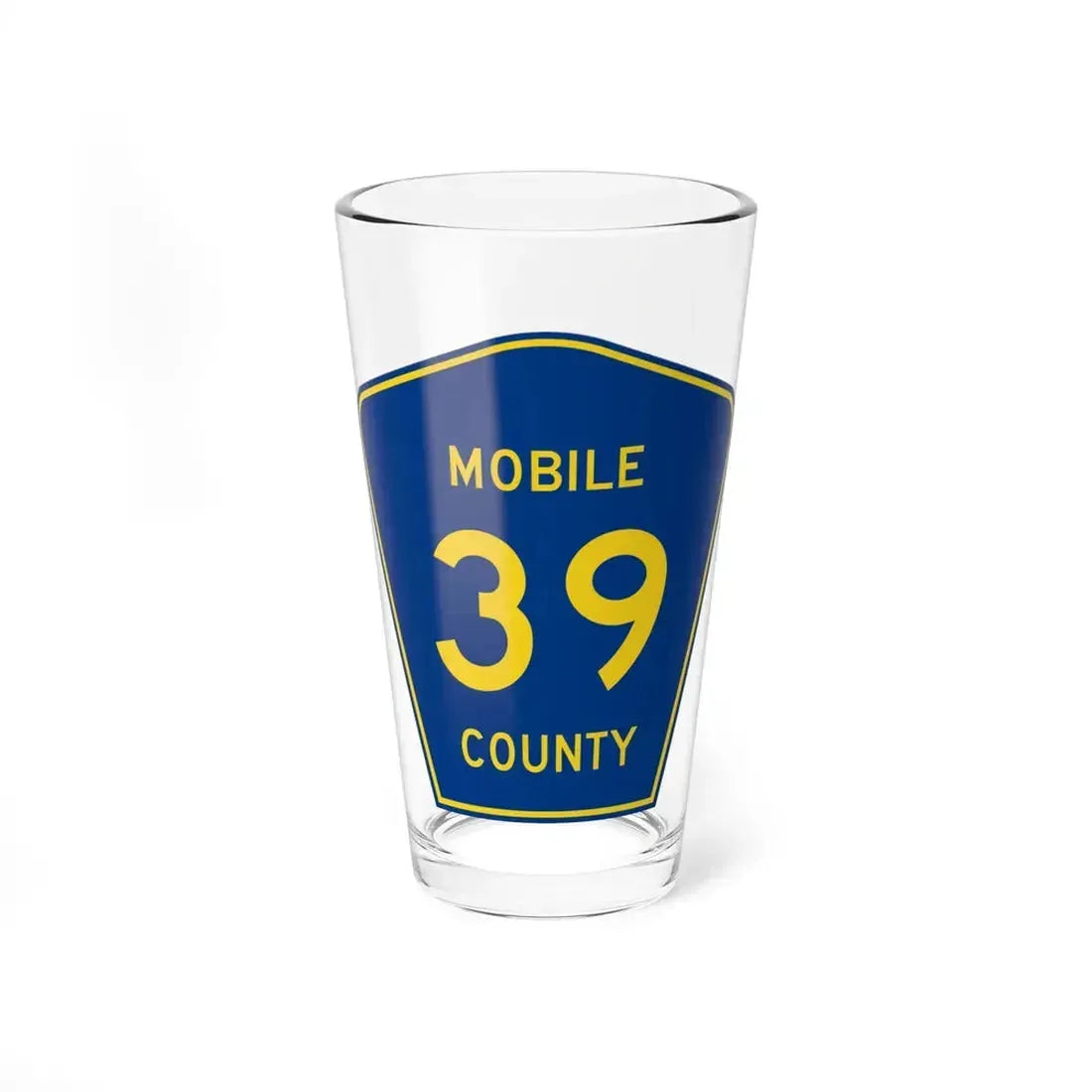 Mobile County Route 39 AL (Alabama) (Road Sign) Pint Glass 16oz 16oz - Go Mug Yourself