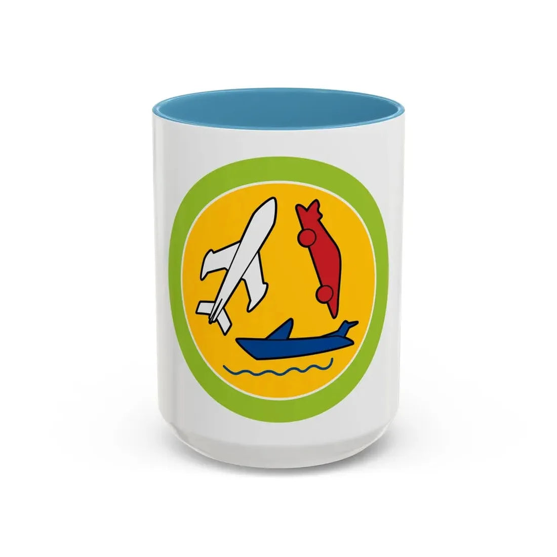 Model Design (Boy Scout Merit Badge) Accent Coffee Mug 15oz Light Blue - Go Mug Yourself