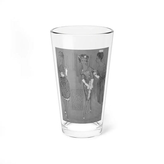 Modern Bride editorial drawn by John Moory, 1960 (1) (Magazine Illustration) Pint Glass 16oz-16oz-Go Mug Yourself