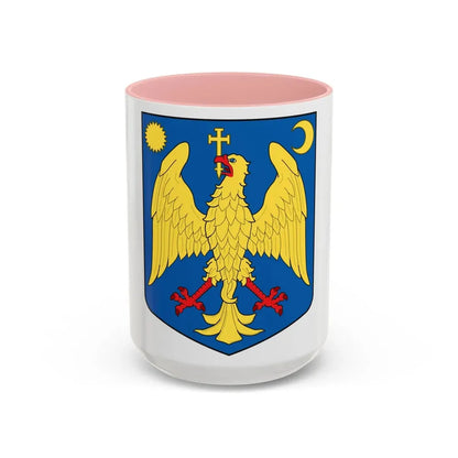 Modern coat of arms of Wallachia - Accent Coffee Mug 15oz Pink - Go Mug Yourself