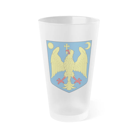 Modern coat of arms of Wallachia - Frosted Pint Glass 16oz-Go Mug Yourself