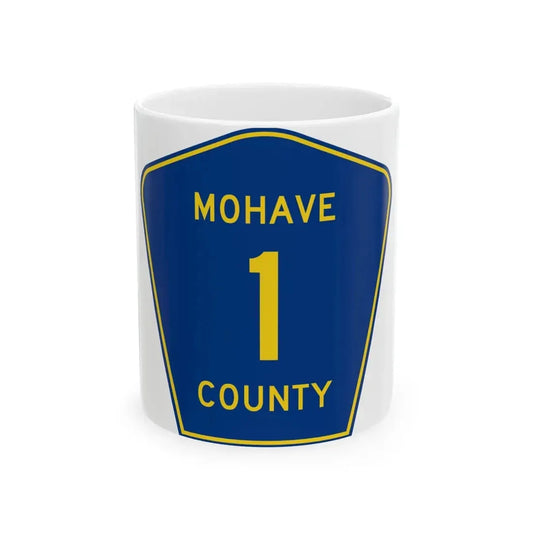 Mohave County 1 (Arizona) (Road Sign) White Coffee Mug 11oz - Go Mug Yourself