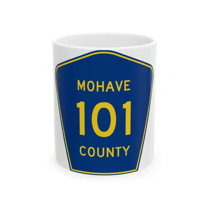 Mohave County 101 (Arizona) (Road Sign) White Coffee Mug 11oz - Go Mug Yourself