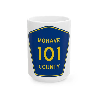 Mohave County 101 (Arizona) (Road Sign) White Coffee Mug - Go Mug Yourself