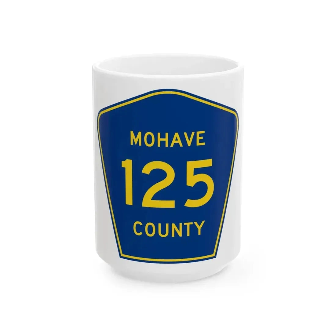 Mohave County 125 (Arizona) (Road Sign) White Coffee Mug 15oz - Go Mug Yourself