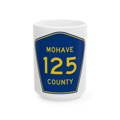 Mohave County 125 (Arizona) (Road Sign) White Coffee Mug 15oz - Go Mug Yourself