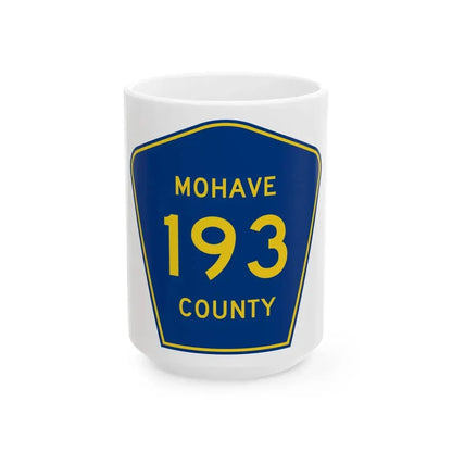 Mohave County 193 (Arizona) (Road Sign) White Coffee Mug 15oz - Go Mug Yourself