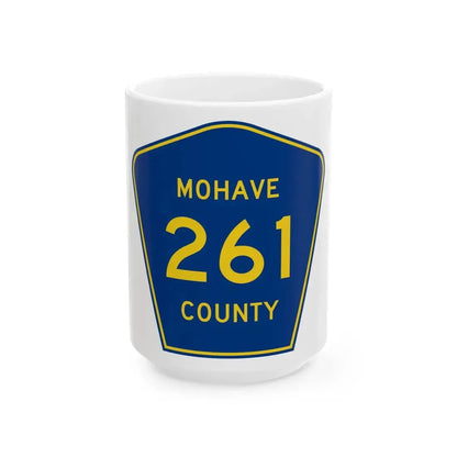 Mohave County 261 (Arizona) (Road Sign) White Coffee Mug 15oz - Go Mug Yourself