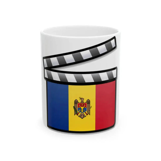 Moldova film clapperboard (Moldova) White Coffee Mug 11oz - Go Mug Yourself