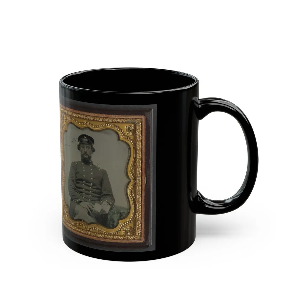 Mollie Knopp Zigler, Left, And Betty Hoover, Right ; Unidentified Midshipman In Confederate Uniform With Book (U.S. Civil War) Black Coffee Mug-Go Mug Yourself