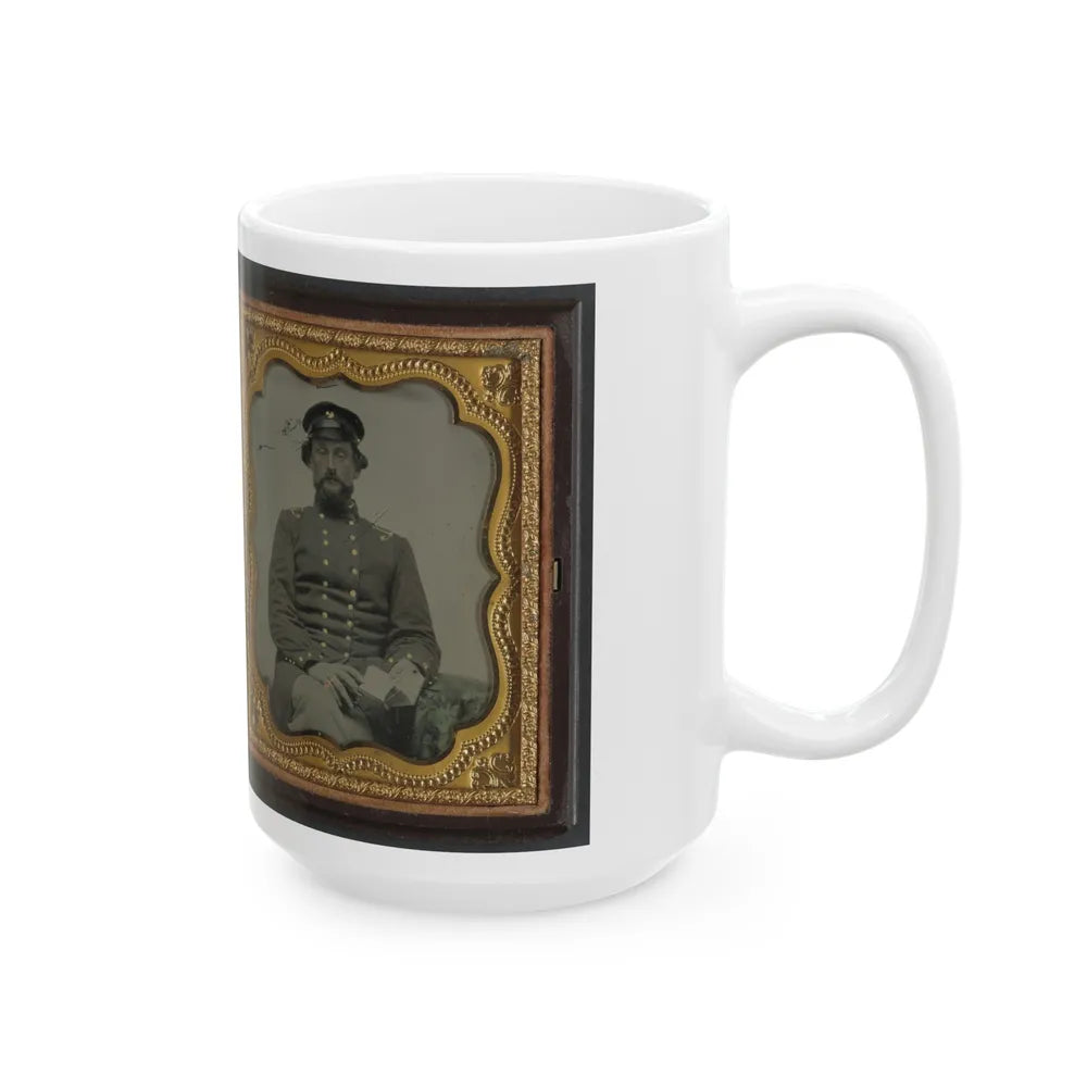 Mollie Knopp Zigler, Left, And Betty Hoover, Right ; Unidentified Midshipman In Confederate Uniform With Book (U.S. Civil War) White Coffee Mug-Go Mug Yourself