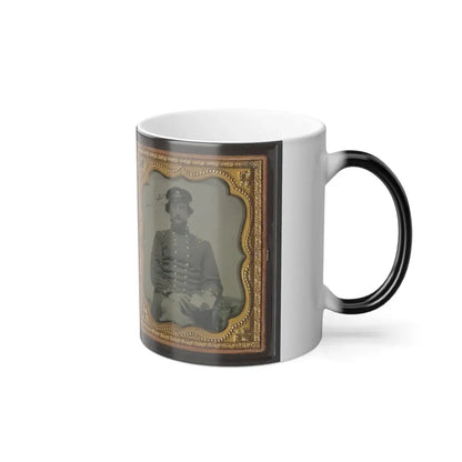 Mollie Knopp Zigler, Left, and Betty Hoover, Right ; Unidentified Midshipman in Confederate Uniform With Book (U.S. Civil War) Color Changing Coffee Mug 11oz - Go Mug Yourself