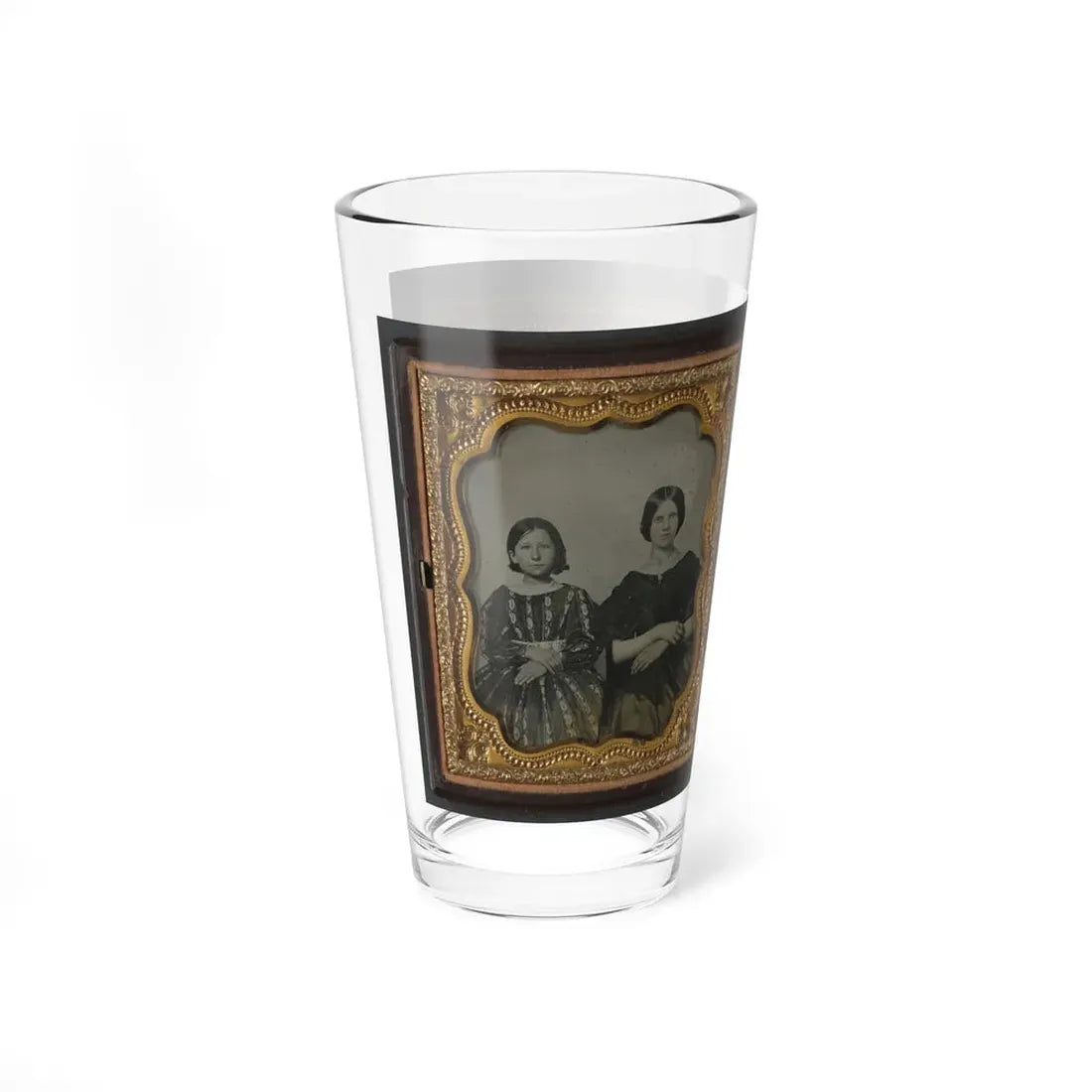 Mollie Knopp Zigler, Left, And Betty Hoover, Right ; Unidentified Midshipman In Confederate Uniform With Book (U.S. Civil War) Pint Glass 16oz - Go Mug Yourself