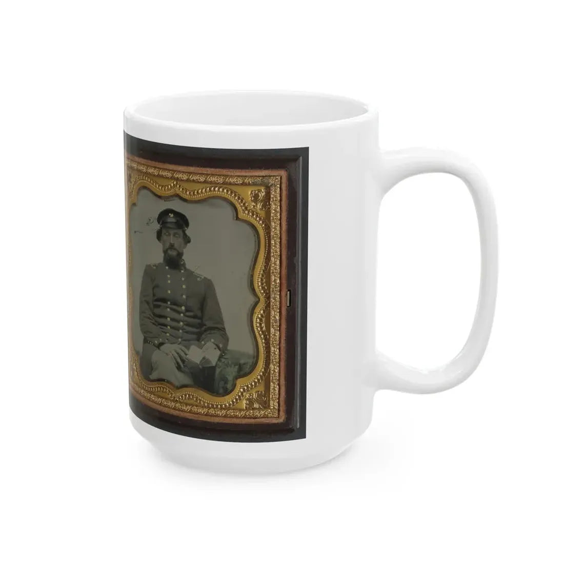 Mollie Knopp Zigler, Left, And Betty Hoover, Right ; Unidentified Midshipman In Confederate Uniform With Book (U.S. Civil War) White Coffee Mug - Go Mug Yourself