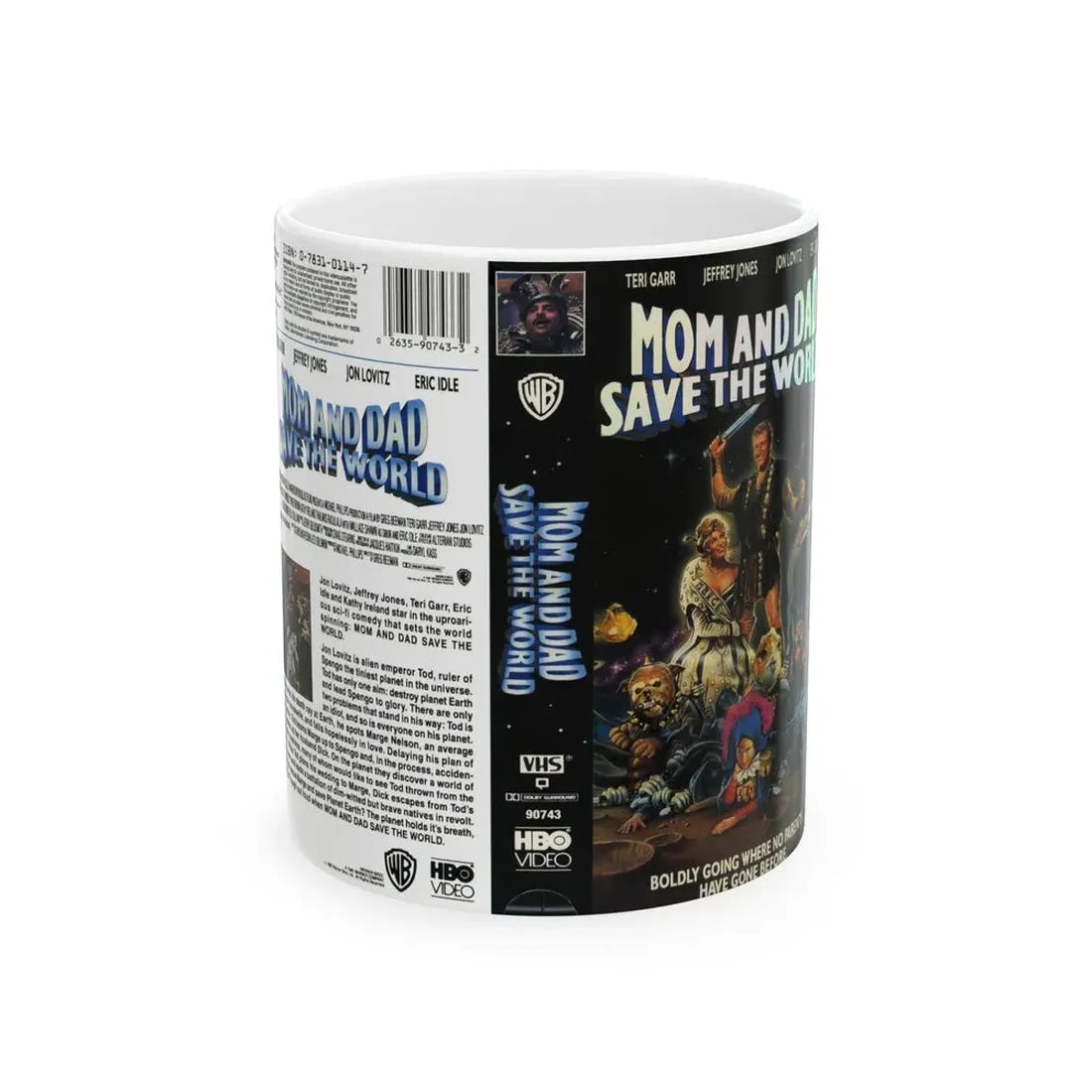 MOM AND DAD SAVE THE WORLD (VHS COVER) - White Coffee Mug 11oz - Go Mug Yourself