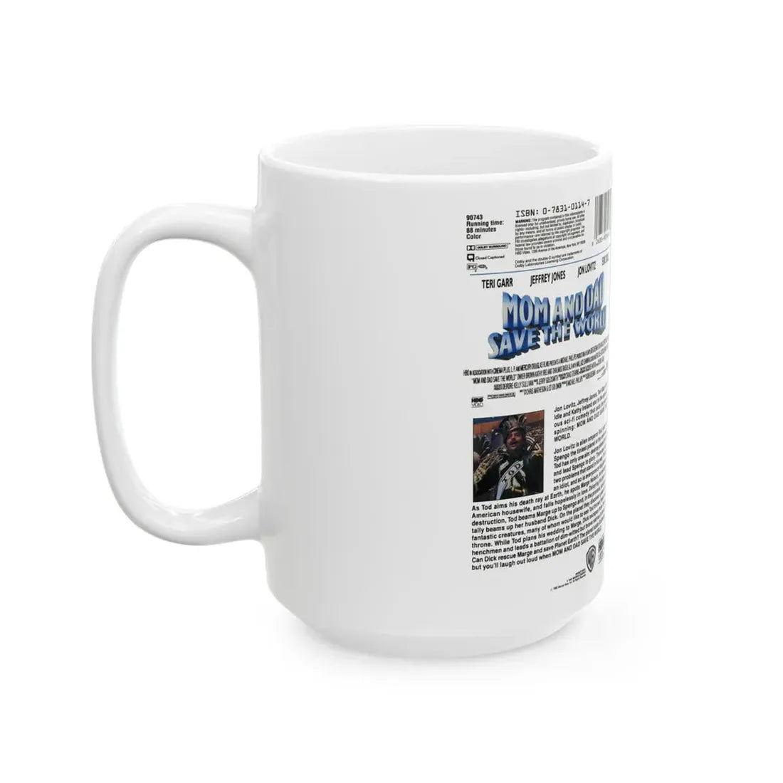 MOM AND DAD SAVE THE WORLD (VHS COVER) - White Coffee Mug - Go Mug Yourself