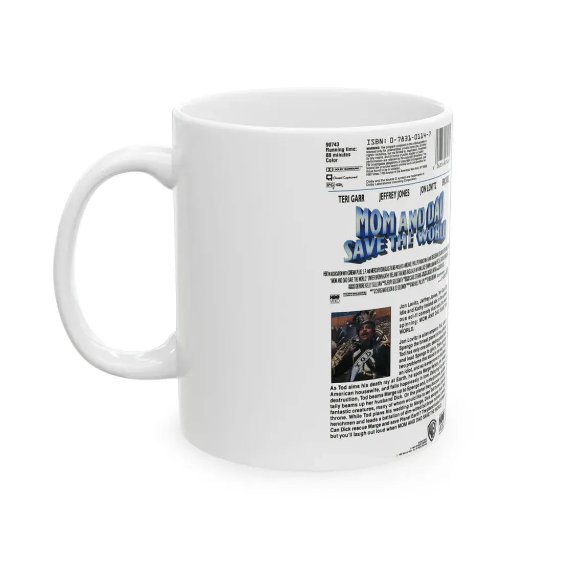 MOM AND DAD SAVE THE WORLD (VHS COVER) - White Coffee Mug - Go Mug Yourself