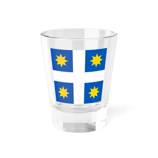 Monastyrok Ivano-Frankivsk Oblast flag (Ukraine) Shot Glass 1.5oz 1.5oz - Go Mug Yourself