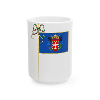 Moncalieri-Bandiera Completa (Italy) White Coffee Mug 15oz - Go Mug Yourself