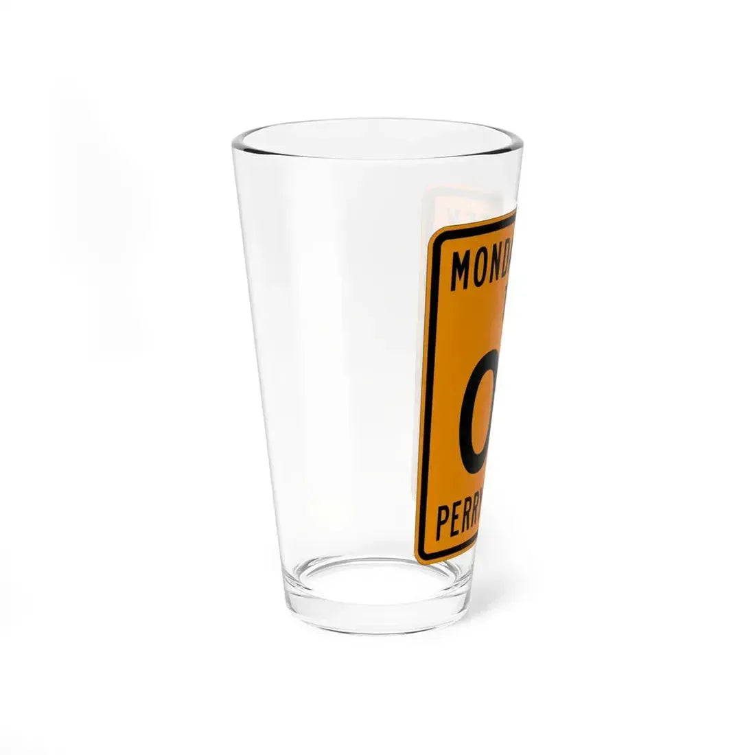 Monday Creek Township Perry County Ohio route shield template (Ohio) (Road Sign) Pint Glass 16oz - Go Mug Yourself