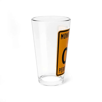 Monday Creek Township Perry County Ohio route shield template (Ohio) (Road Sign) Pint Glass 16oz - Go Mug Yourself