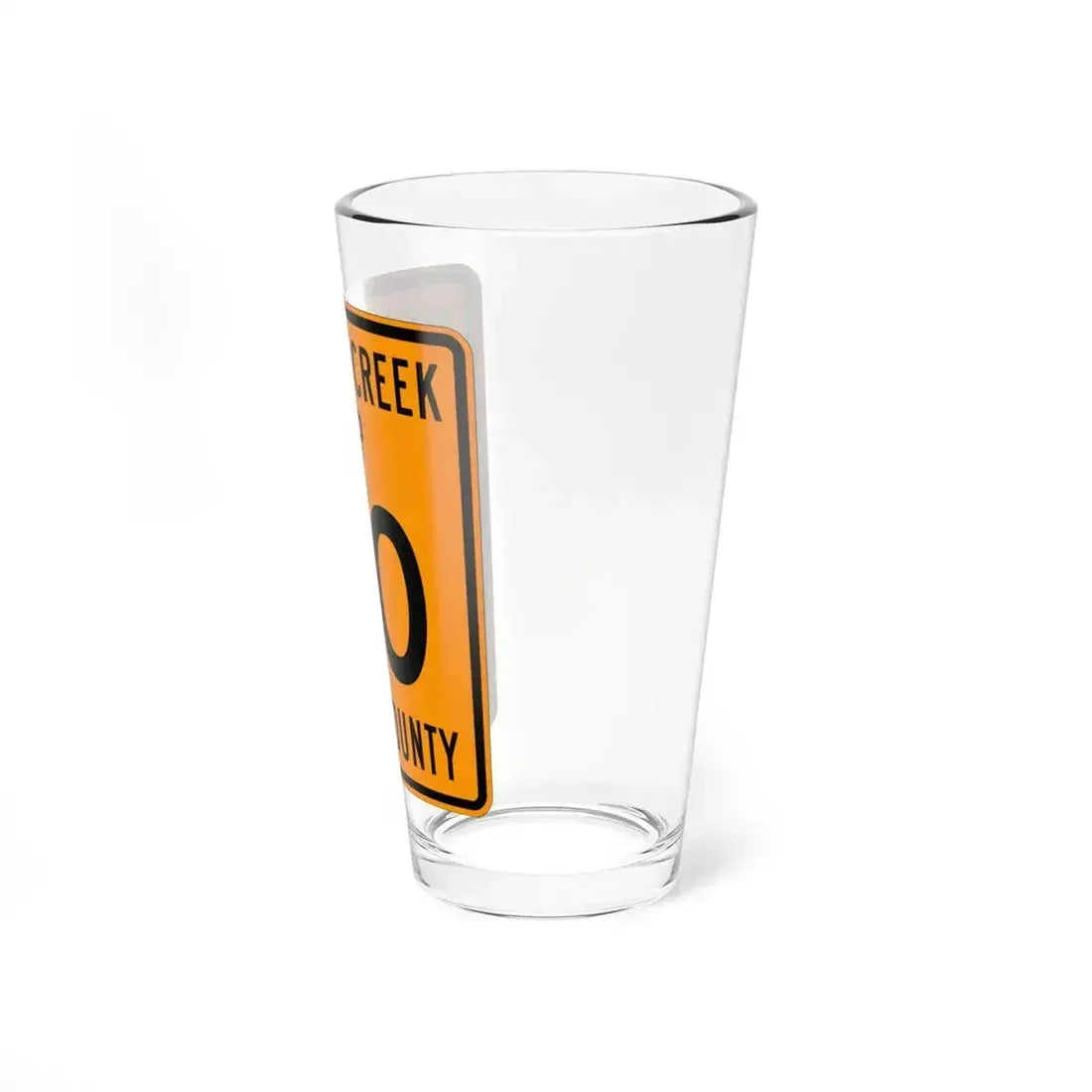 Monday Creek Township Perry County Ohio route shield template (Ohio) (Road Sign) Pint Glass 16oz - Go Mug Yourself