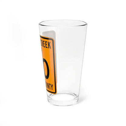 Monday Creek Township Perry County Ohio route shield template (Ohio) (Road Sign) Pint Glass 16oz - Go Mug Yourself