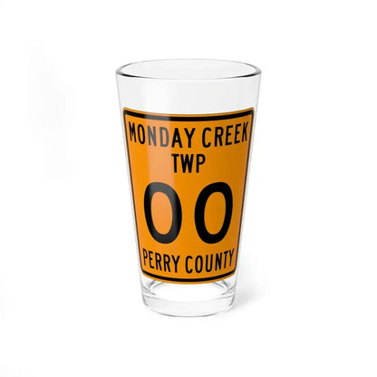 Monday Creek Township Perry County Ohio route shield template (Ohio) (Road Sign) Pint Glss 16oz 16oz - Go Mug Yourself