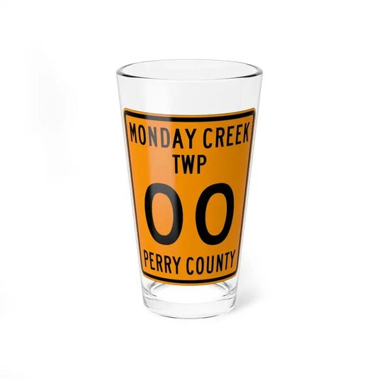 Monday Creek Township Perry County Ohio route shield template (Ohio) (Road Sign) Pint Glss 16oz 16oz - Go Mug Yourself