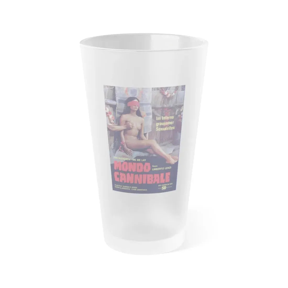 MONDO CANNIBALE 1980 Movie Poster - Frosted Pint Glass 16oz 16oz Frosted - Go Mug Yourself