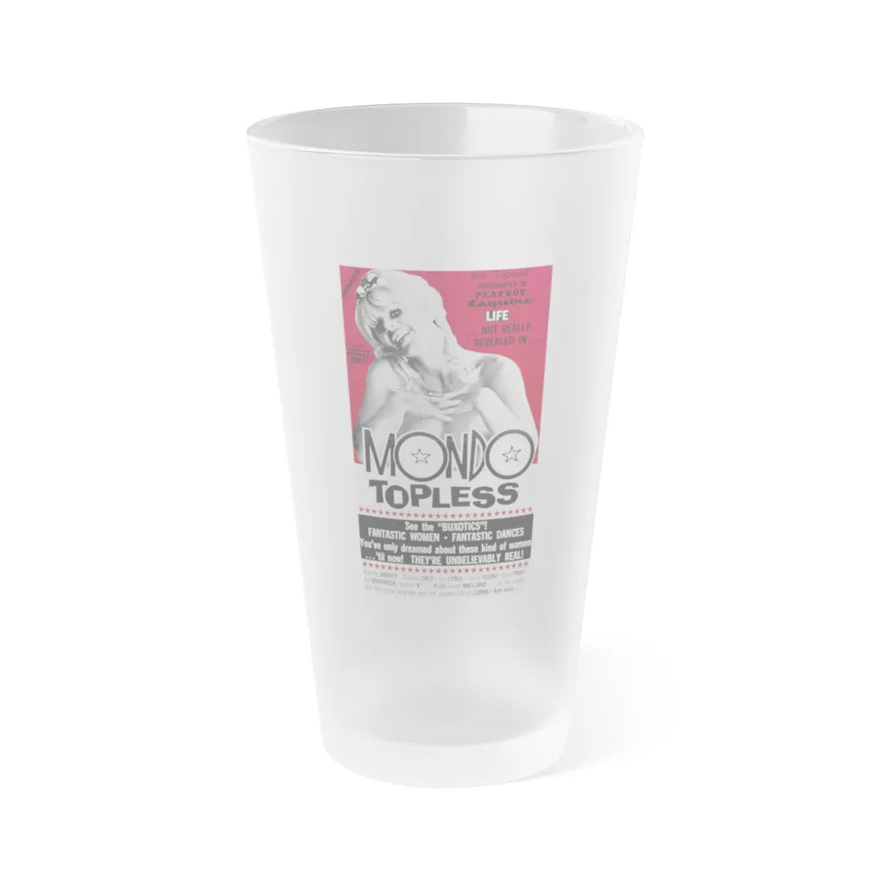 MONDO TOPLESS 1966 Movie Poster - Frosted Pint Glass 16oz-16oz-Frosted-Go Mug Yourself