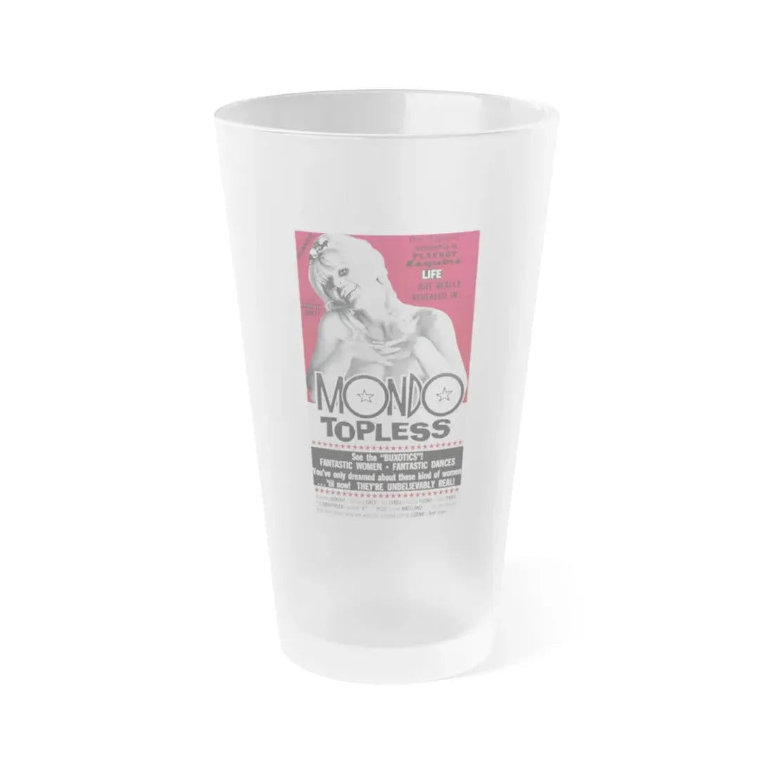MONDO TOPLESS 1966 Movie Poster - Frosted Pint Glass 16oz 16oz Frosted - Go Mug Yourself