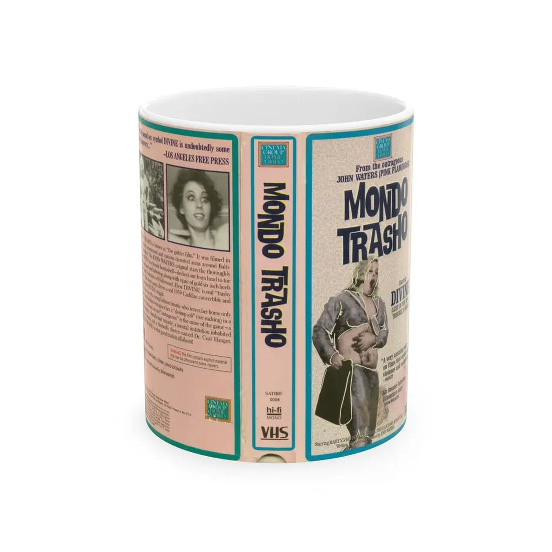 MONDO TRASHO (VHS COVER) - White Coffee Mug 11oz - Go Mug Yourself