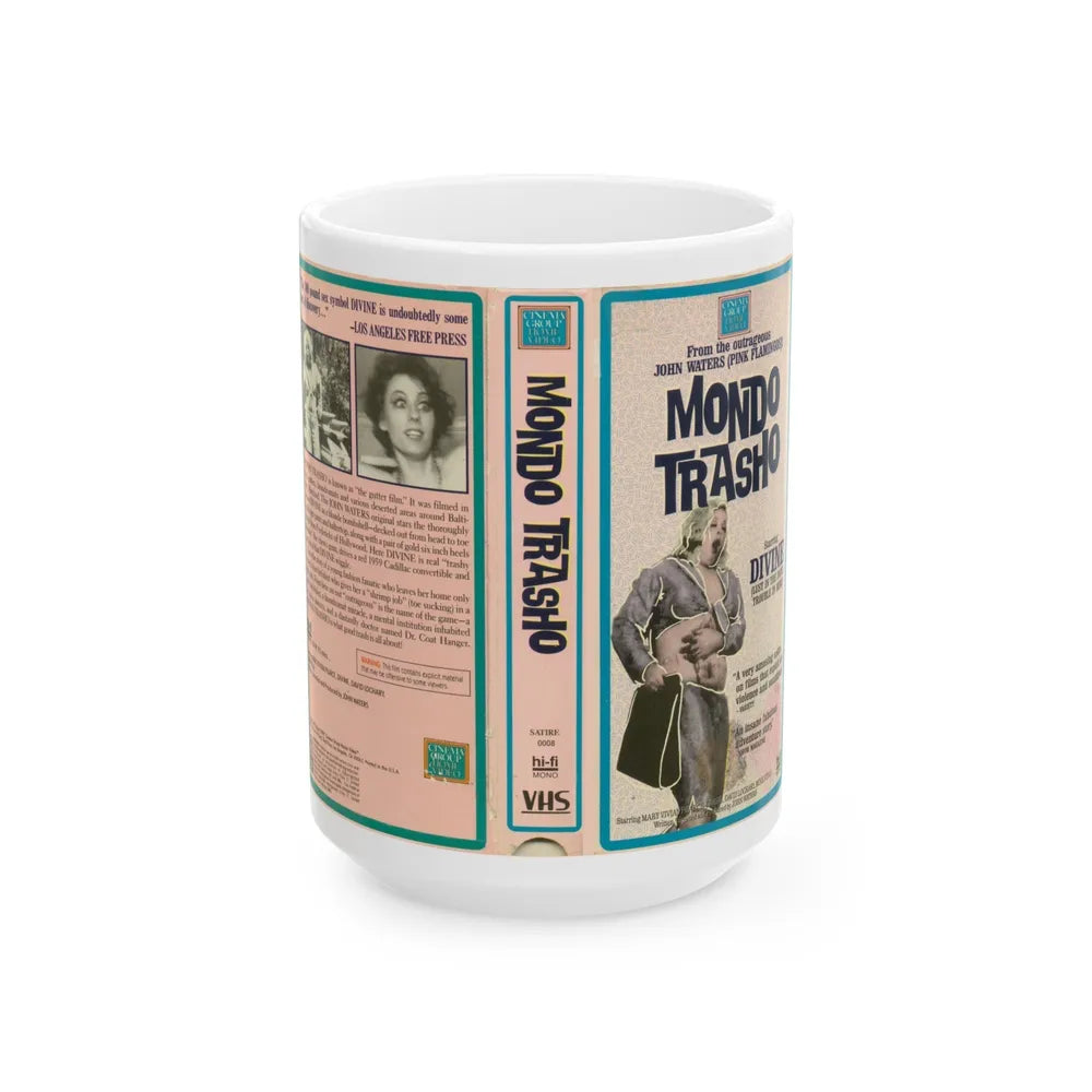 MONDO TRASHO (VHS COVER) - White Coffee Mug-15oz-Go Mug Yourself