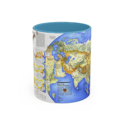 Mongol Khans and Their Legacy (1996) (Map) Accent Coffee Mug 11oz Light Blue - Go Mug Yourself