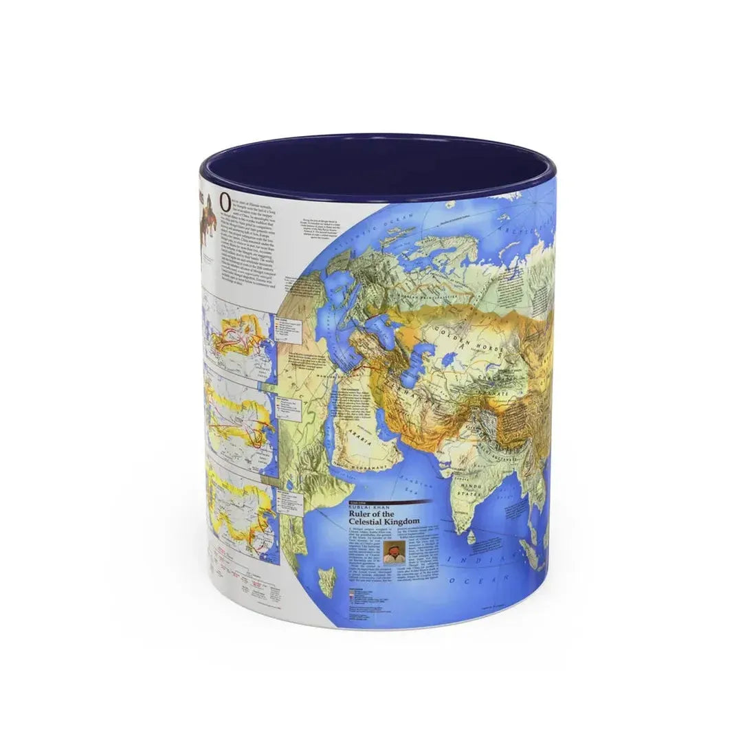 Mongol Khans and Their Legacy (1996) (Map) Accent Coffee Mug 11oz Navy - Go Mug Yourself