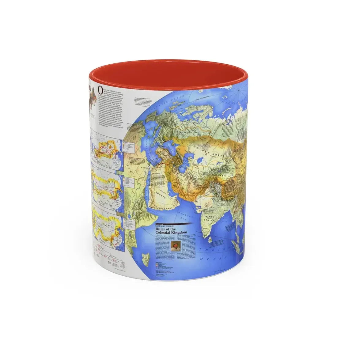 Mongol Khans and Their Legacy (1996) (Map) Accent Coffee Mug 11oz Red - Go Mug Yourself