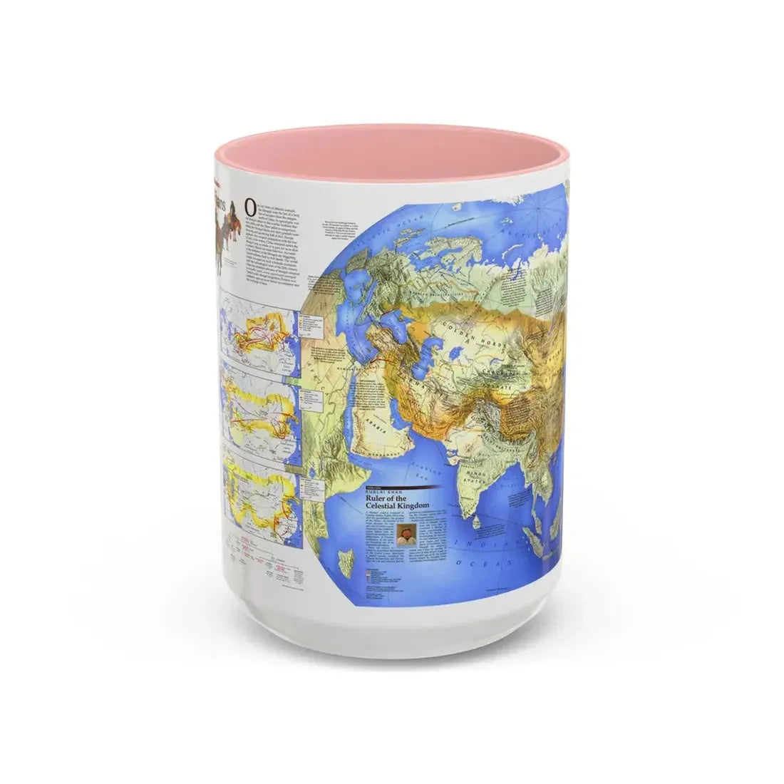 Mongol Khans and Their Legacy (1996) (Map) Accent Coffee Mug 15oz Pink - Go Mug Yourself