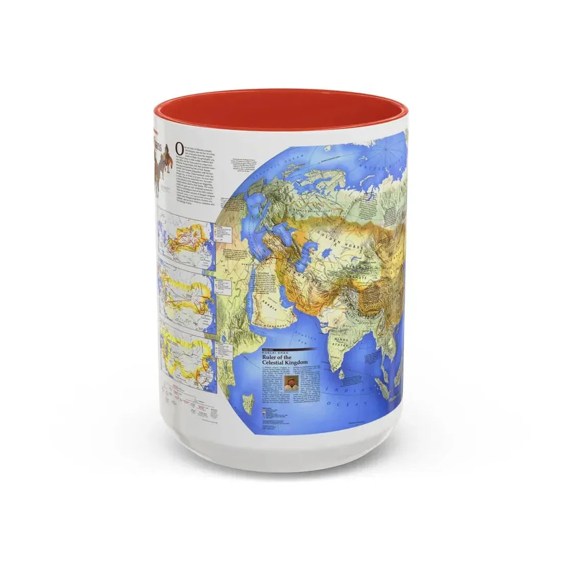 Mongol Khans and Their Legacy (1996) (Map) Accent Coffee Mug 15oz Red - Go Mug Yourself