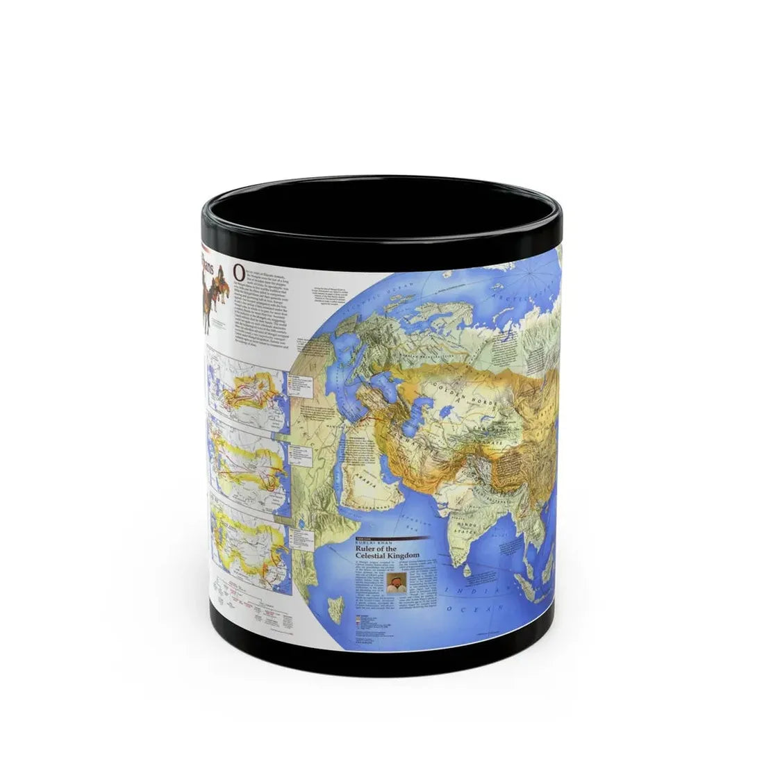 Mongol Khans and Their Legacy (1996) (Map) Black Coffee Mug 11oz - Go Mug Yourself