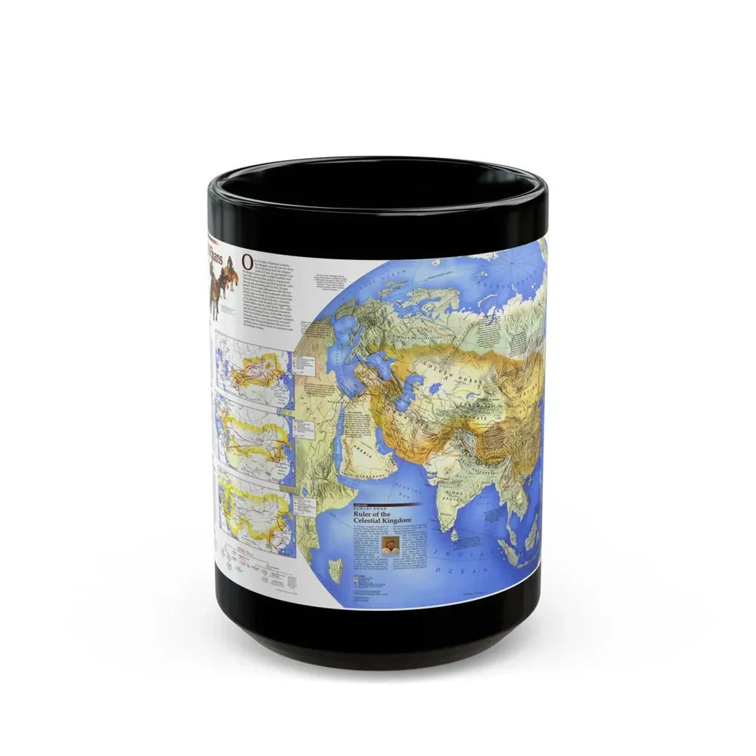 Mongol Khans and Their Legacy (1996) (Map) Black Coffee Mug 15oz - Go Mug Yourself