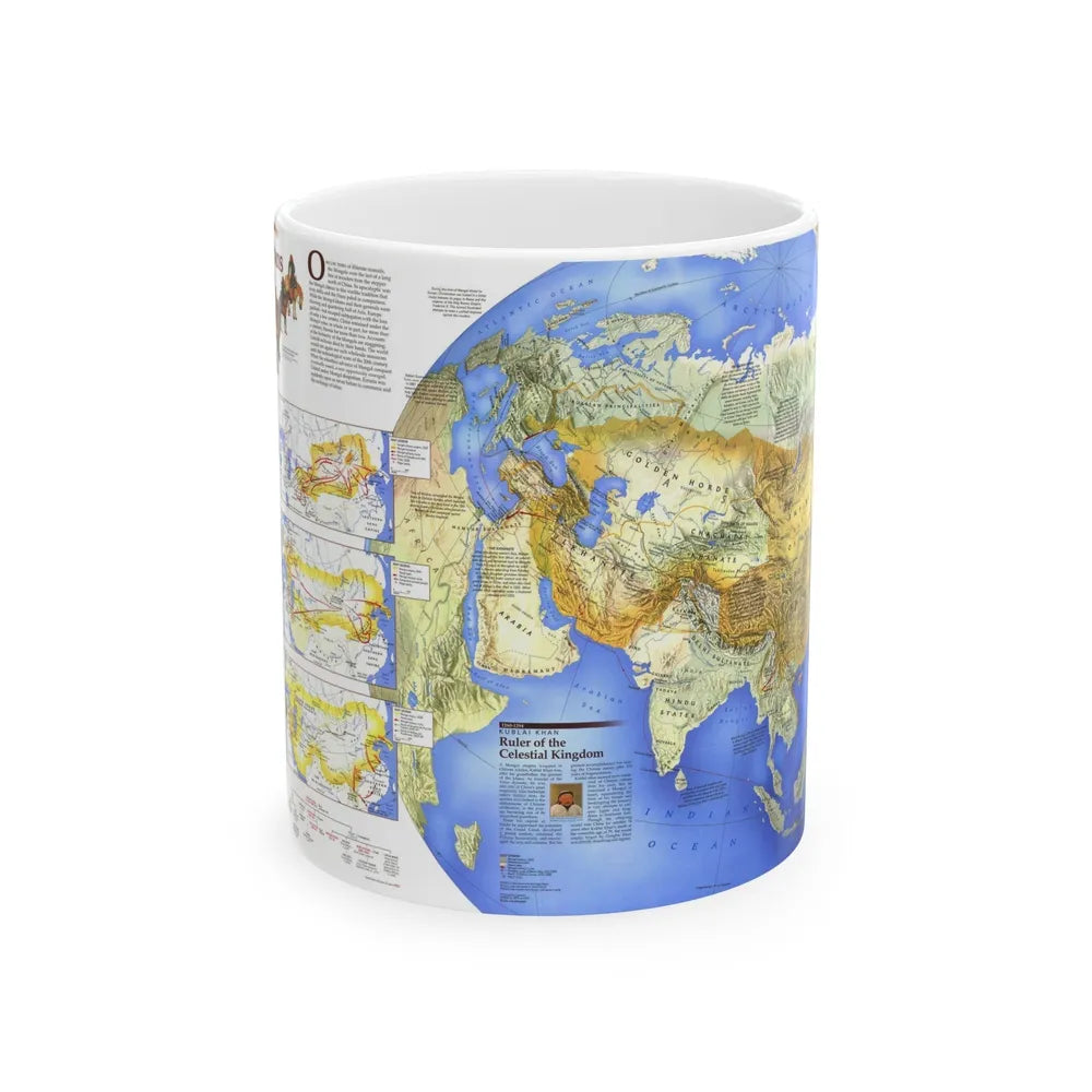 Mongol Khans and Their Legacy (1996) (Map) White Coffee Mug-11oz-Go Mug Yourself