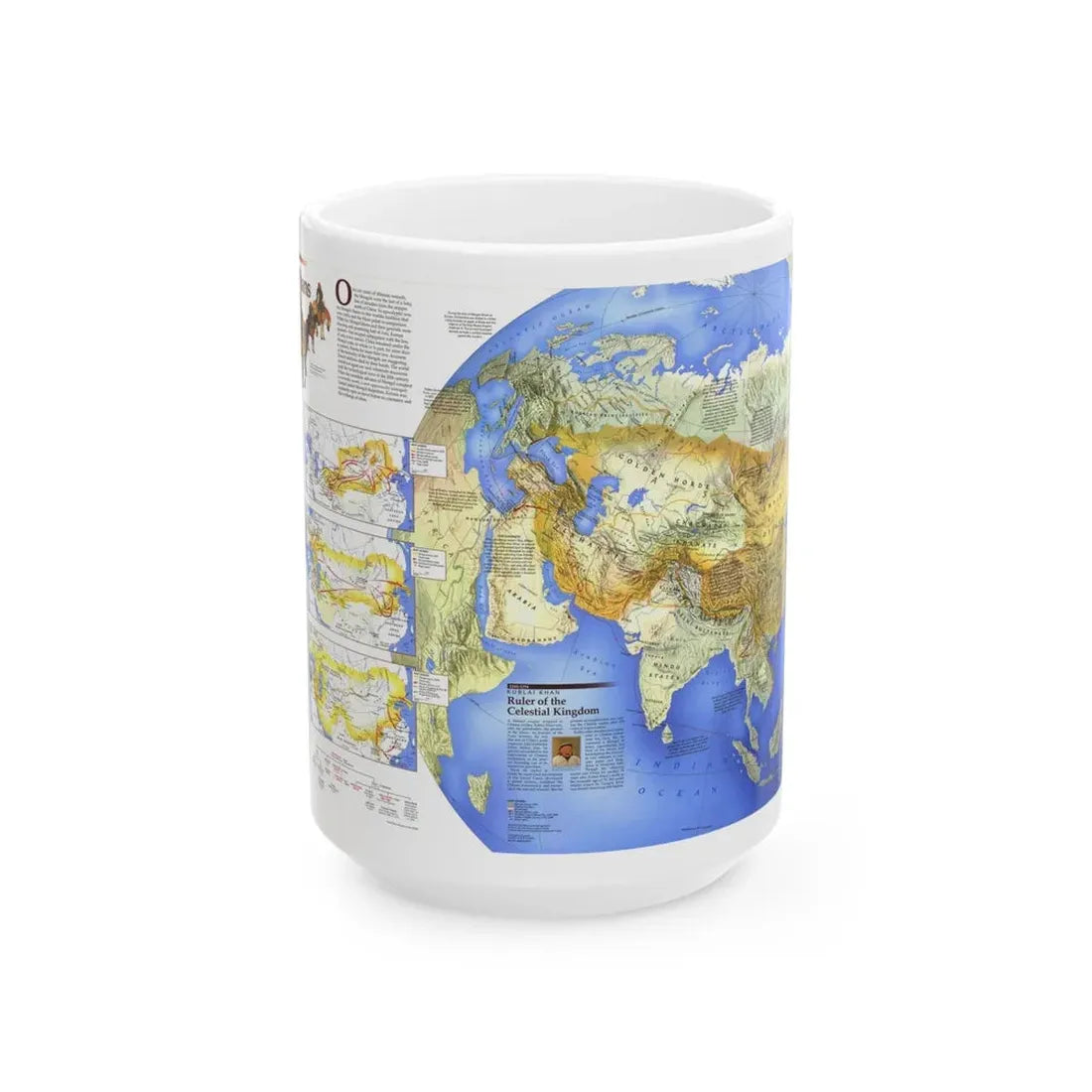Mongol Khans and Their Legacy (1996) (Map) White Coffee Mug 15oz - Go Mug Yourself