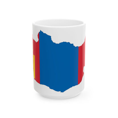 Mongolia-Flagmap (Mongolia) White Coffee Mug-15oz-Go Mug Yourself