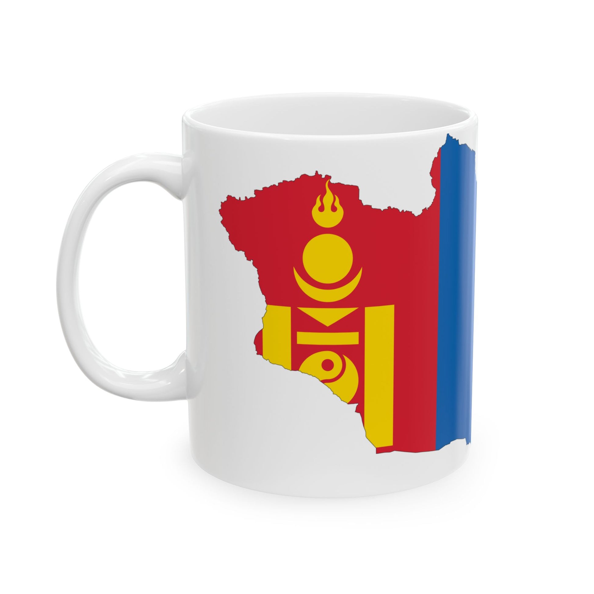 Mongolia-Flagmap (Mongolia) White Coffee Mug-Go Mug Yourself